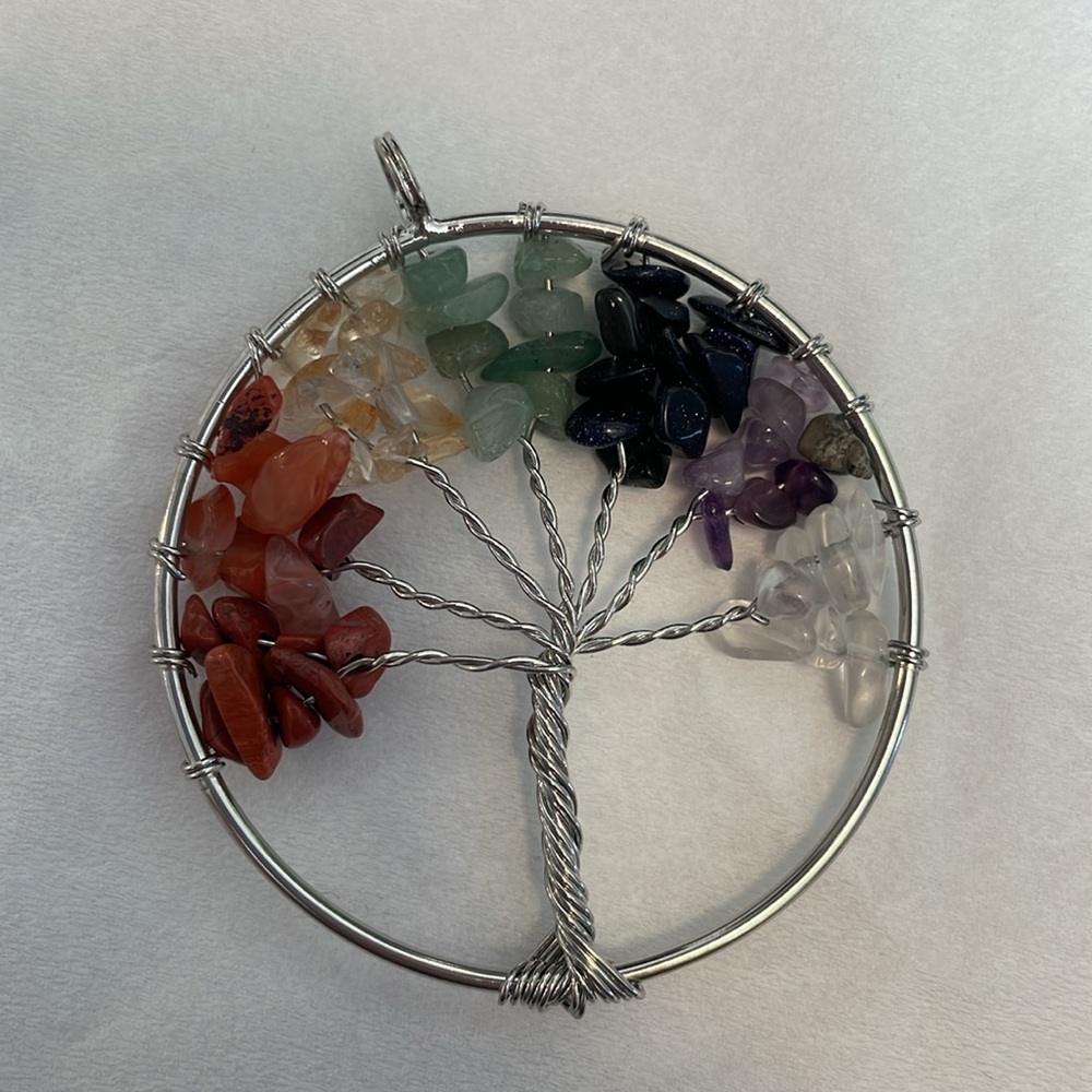 Tree of Life Silver wrapped Chakra Pendant - Picture 4 of 6